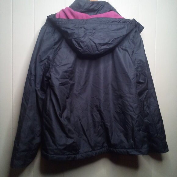 Attention Coat Jacket XL Women Hood Pockets Zipper Snap Black - Picture 4 of 14